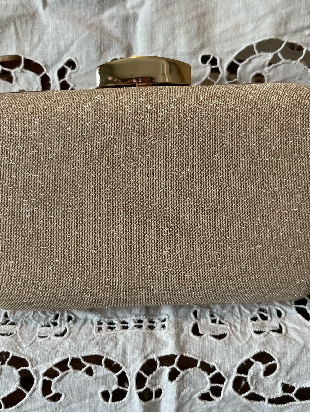 Pearl Floral Embellished Evening Clutch - Champagne - Picture 3 of 6